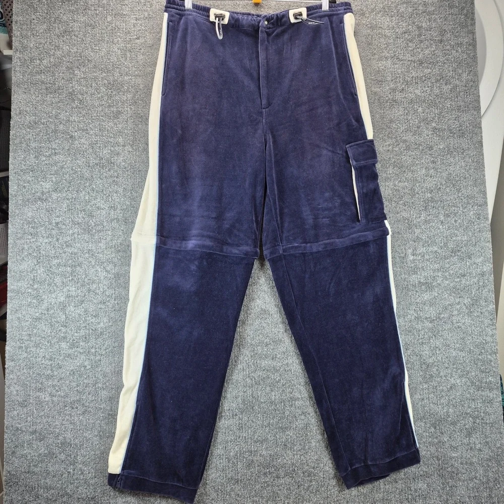 Snoop 213 Convertible Pants Velour Zip Off XL Navy‎ Blue Mens